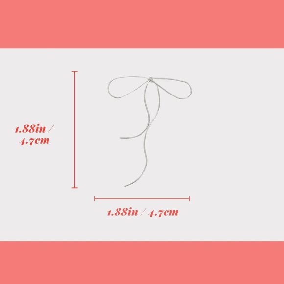 Hollow Silver Metal Bow Design Dangle Earrings Elegant Simple Style Minimalist - Picture 2 of 6